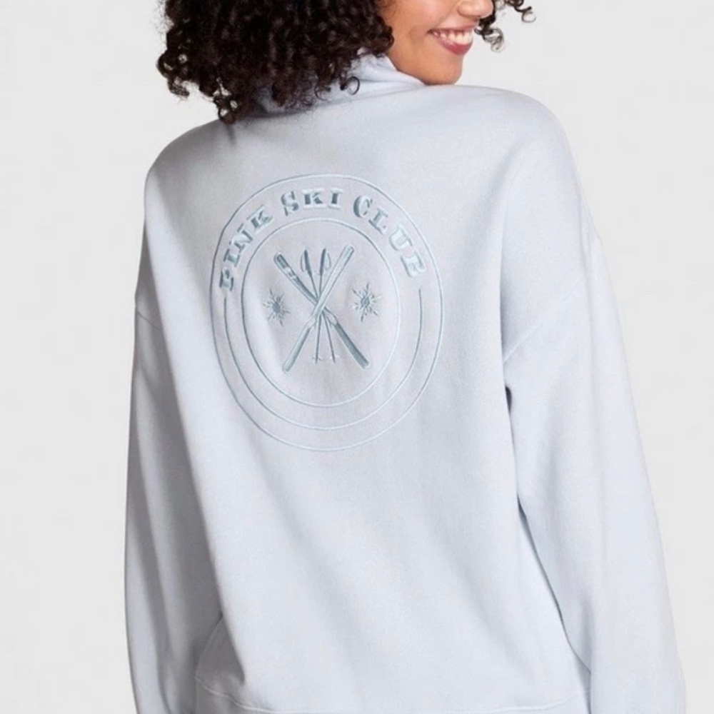 PINK Victoria's Secret White Graphic Crewneck Pullover - Picture 1 of 8